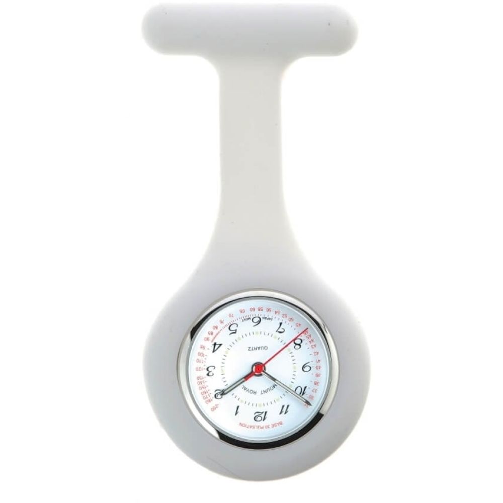 White Rubber And Stainless Steel Fob Watch