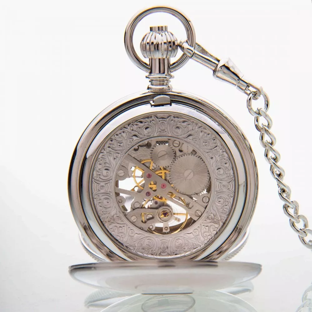 The Richmond - Chrome Mechanical Double Half Hunter Pocket Watch GPW145 ...