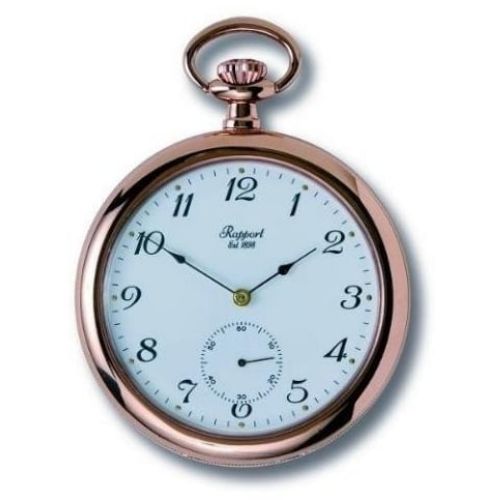 Rose Gold Tone Mechanical Open Face Engraved Pocket Watch