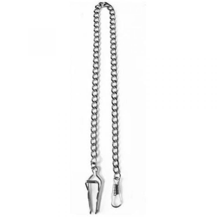 Chrome Plated Belt Loop Pocket Watch Chain